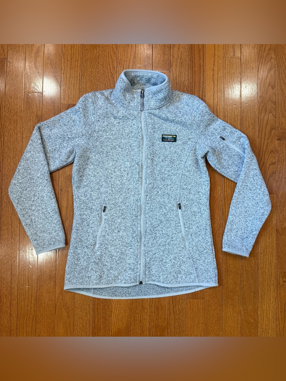 LL Bean Women’s Small Sweater Fleece Full Zip Jacket Full Zip Up Knit Mock Neck